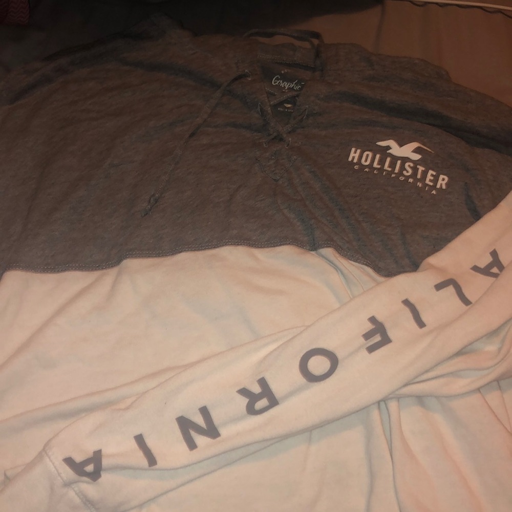 Hooded long sleeve holister tee